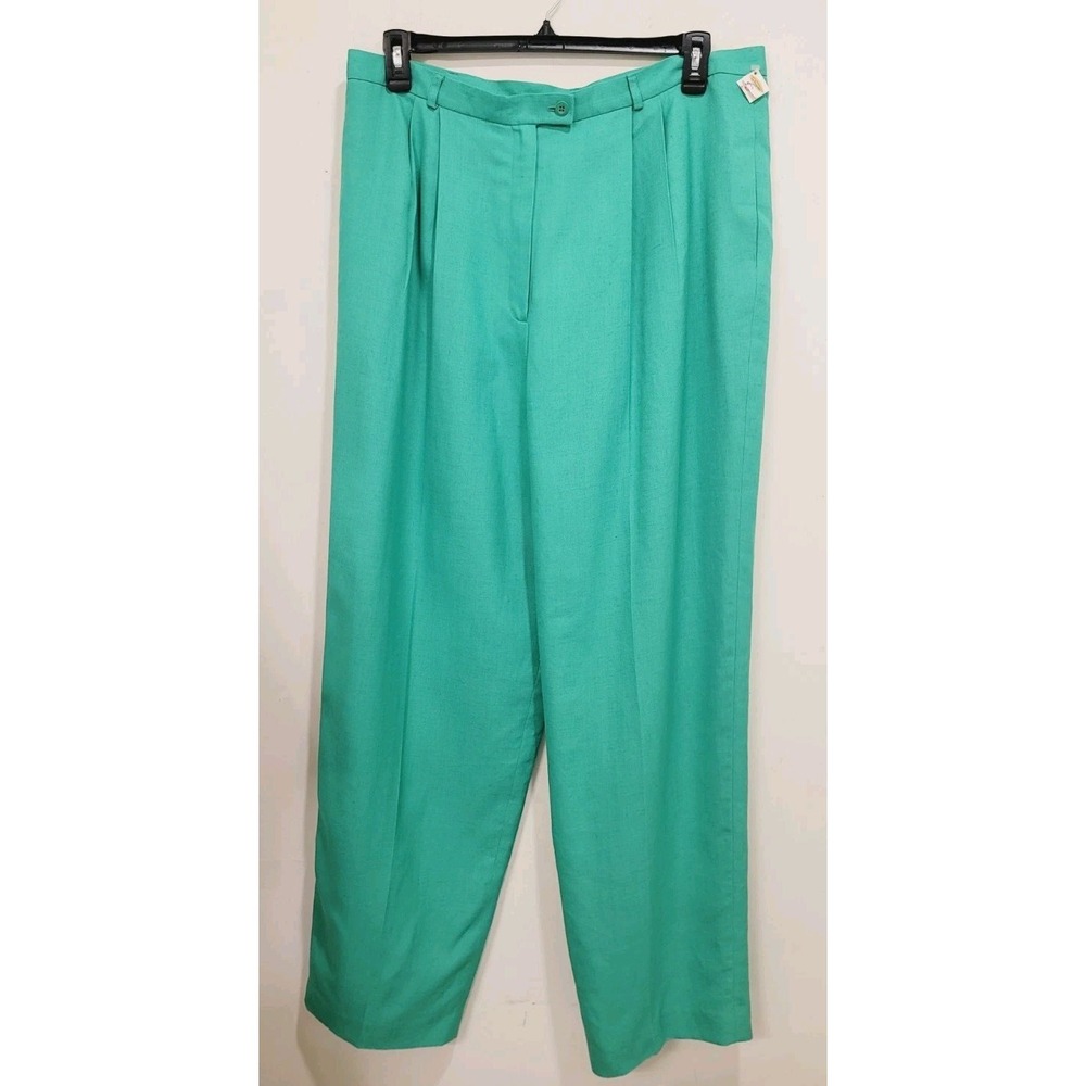 Talbots Linen Pants Womens 20W 38x31 Pleated Straight Leg Highwaisted NWT